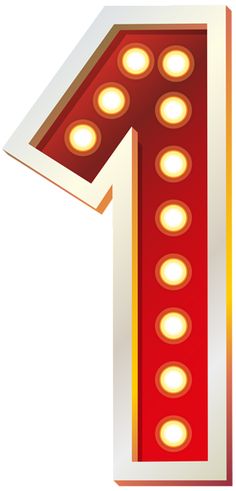 Red number 1 clipart