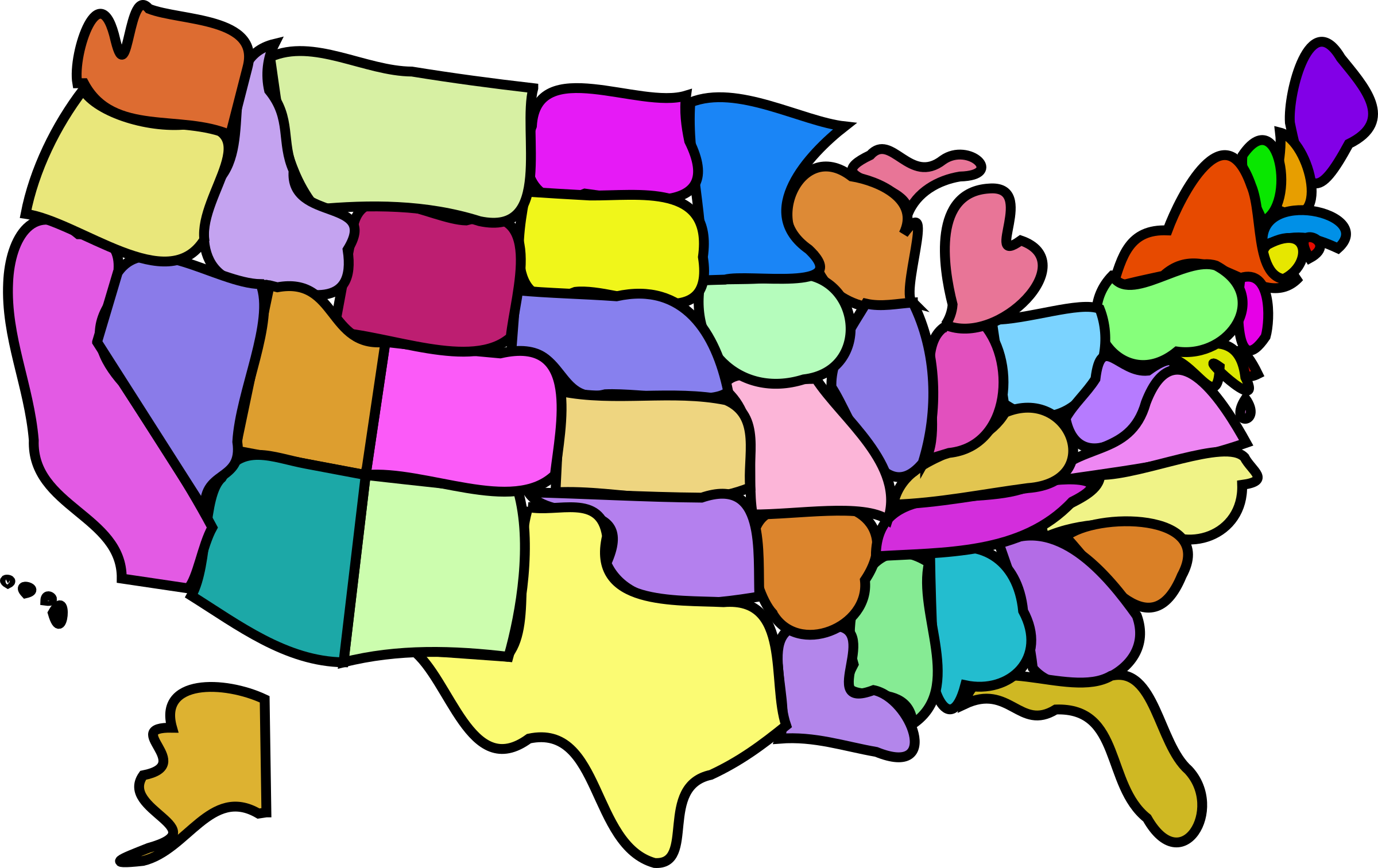Us map cartoon clipart - ClipartFox