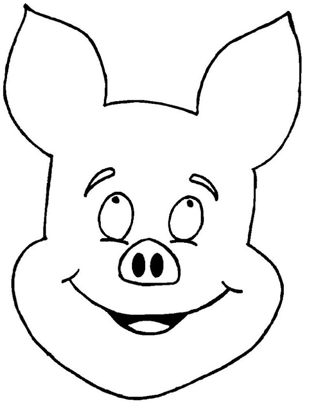 Best Photos of Pig Face Coloring Page - Pig Face Clip Art Black ...