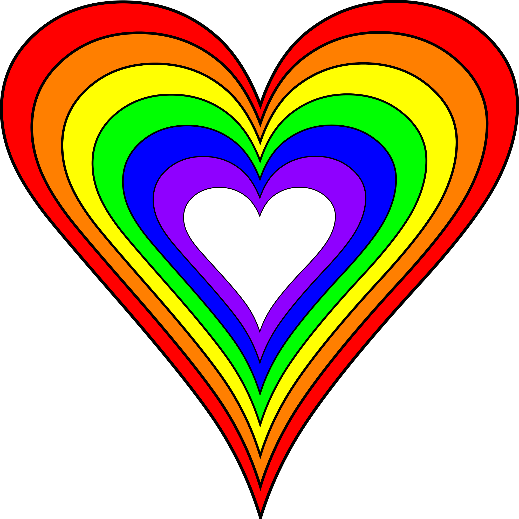 File:Brighter Rainbow Heart.svg