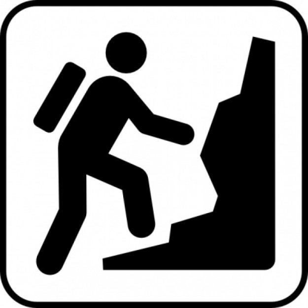 Hiking clipart black and white icon