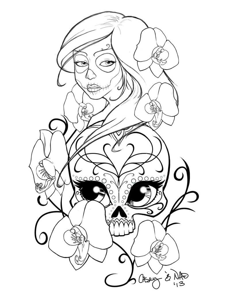 Mexican Musical Skull Tattoo Flash Art | Fresh 2017 Tattoos Ideas