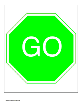 Printable Go Sign