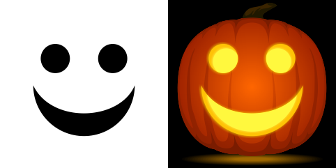 Free Happy Face Pumpkin Stencil