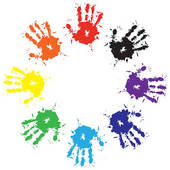 Hand Print Clip Art In A Circle - Free Clipart Images