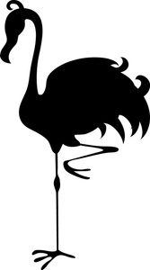 Flamingo Clipart Image - Silhouette of a flamingo on one leg