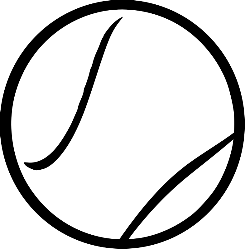 Tennis ball clip art black and white