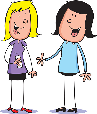 Two Cartoon Girls Talking