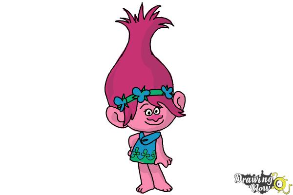 How to Draw Poppy from Trolls Movie | DrawingNow