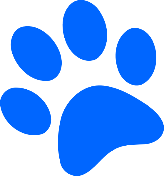 Blue Paw Print clip art - vector clip art online, royalty free ...