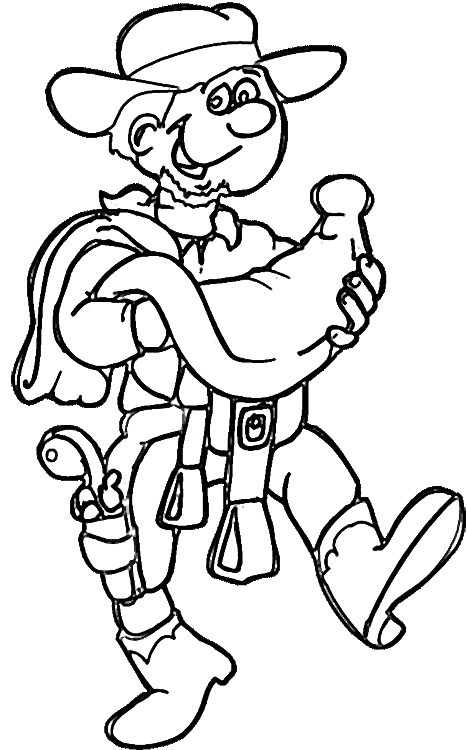 Cowboy Coloring Pages 1 | Purple Kitty