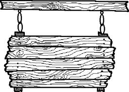 Wood Sign Clipart | Blank Wood Sign | Cartoon Wood Sign Vector