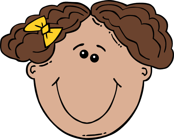 A Cartoon Girl With Brown Hair