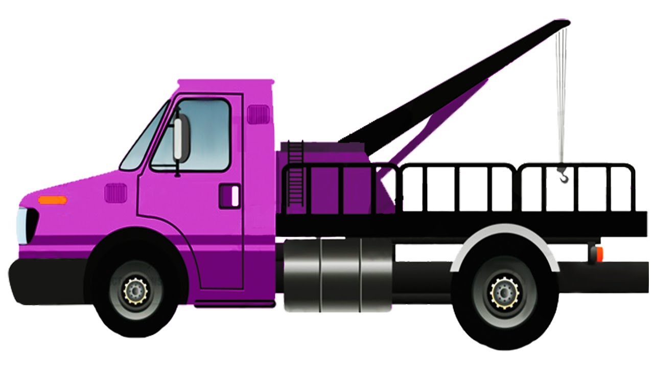 Trucks Cartoon for children. Tow Truck with Little Pink Car ...