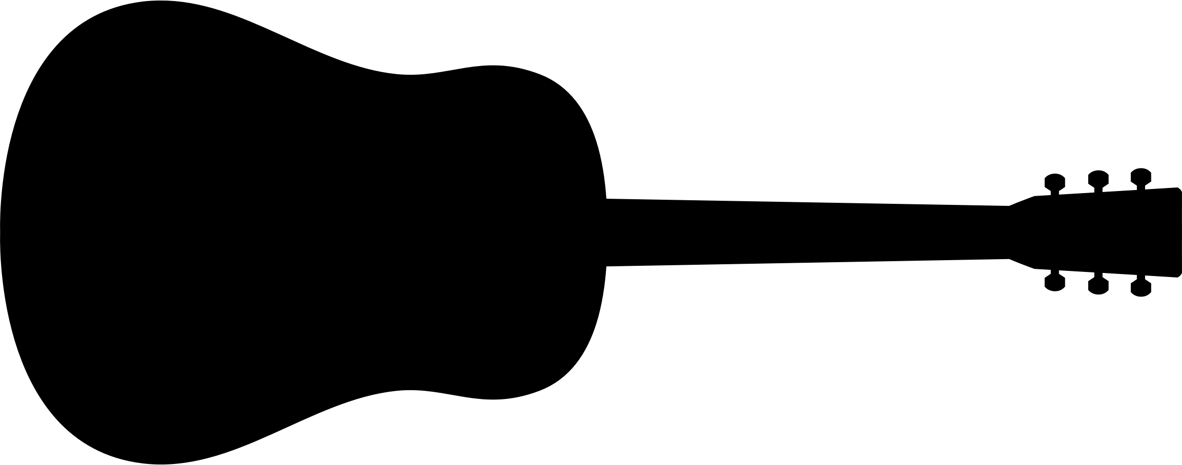 Clipart - Old Fashioned Guitar Silhouette