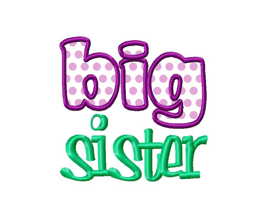 Big Sister Applique Machine Embroidery Design