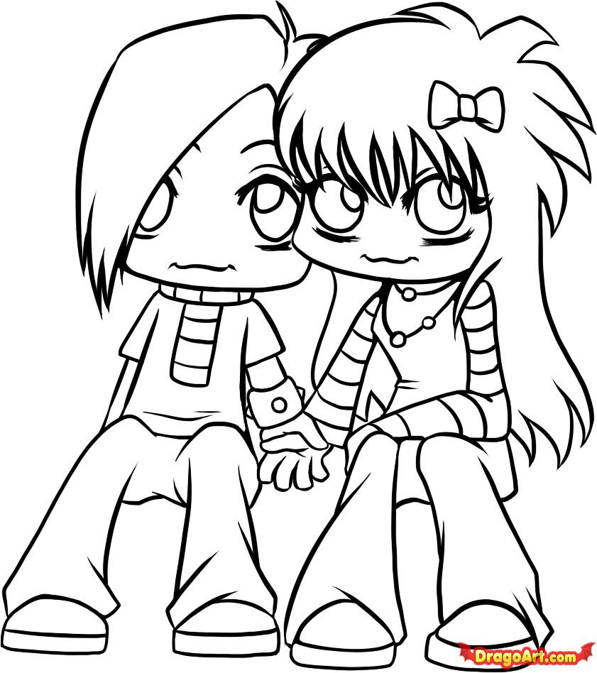 How to Draw Emo Love, Step by Step, Anime People, Anime, Draw ...