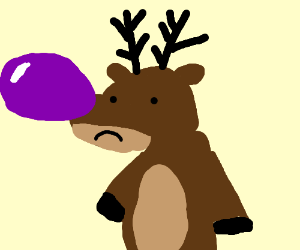 Sad deer with extreme nose (drawing by auwa)