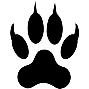 Black paw print clipart