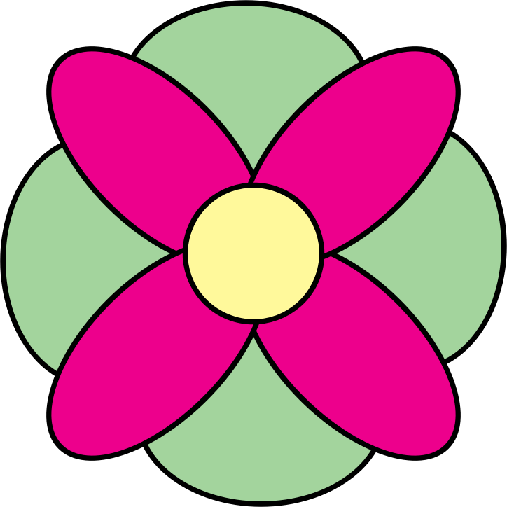 4 Petal Flower Clipart