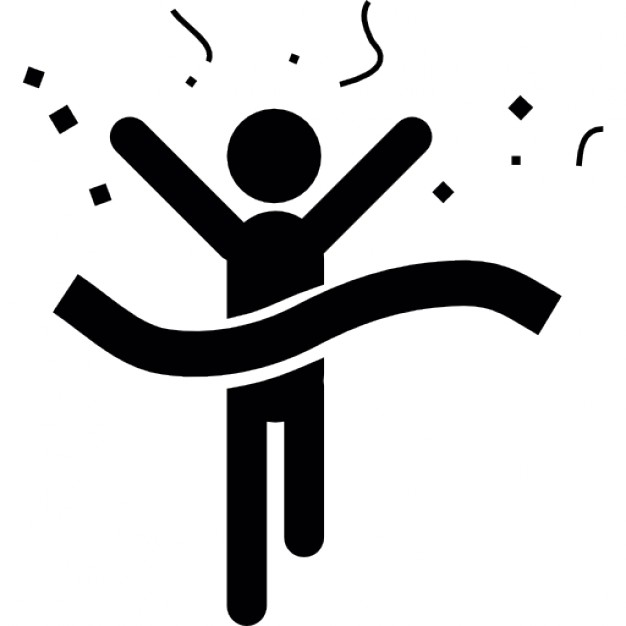 Winner runner arriving to end line Icons | Free Download