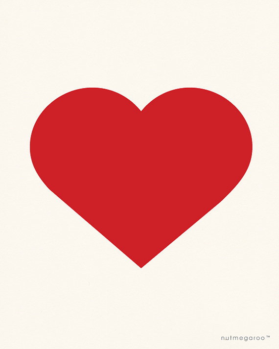 Simple Red Heart Print