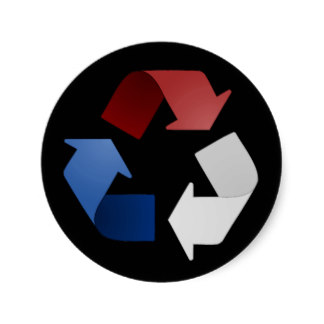 Blue Recycling Symbol Stickers, Blue Recycling Symbol Sticker Designs