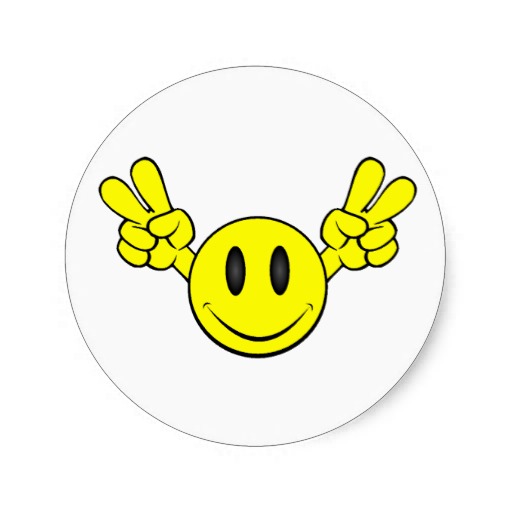 Orange Sympathetic Big Smile Smiley Round Stickers from Zazzle.