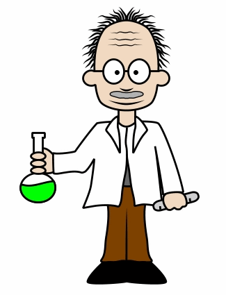 Drawing a cartoon scientist