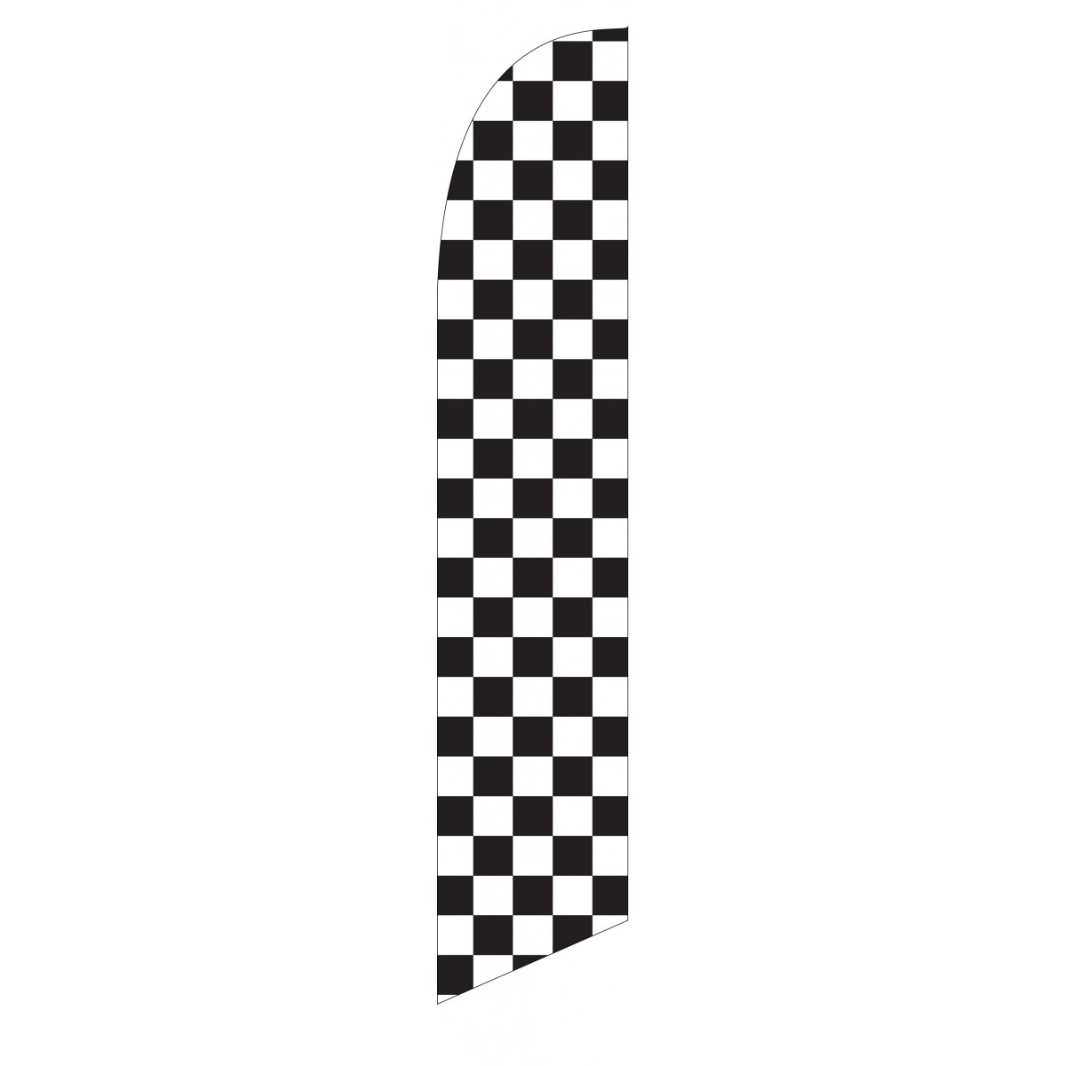 black & white checkered feather flag . advertising swooper banner