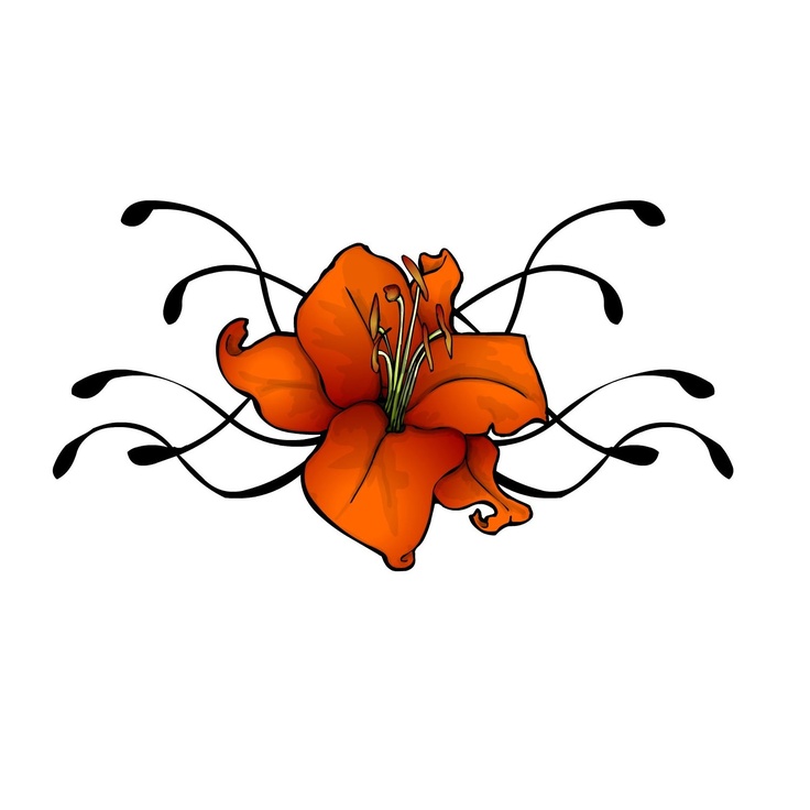 Tattoo Flower designs lily flowers tribal red ... | Tattoo inspiration