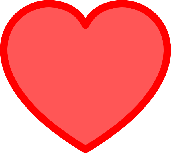 Red Heart Tinted Middle clip art - vector clip art online, royalty ...