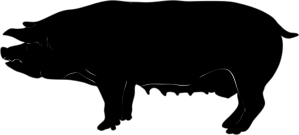 Pig Silhouette clip art free vector