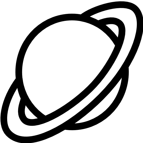Planet Icon Black White Line Art Scalable Vector Graphics SVG ...