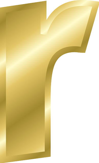 Letter, R, Lowercase, Alphabet, Abc, Gold, Gradient
