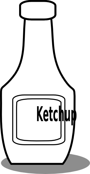 Ketchup Black And White Clip Art - vector clip art ...