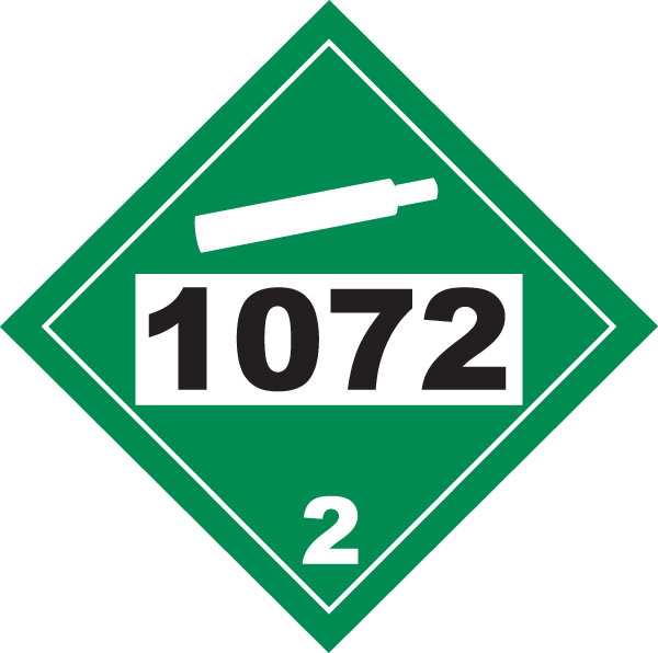 UN # 1072 Non-Flammable Gas Class 6 Placard K5700 - by SafetySign.com