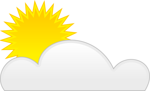 Outline symbol for partly cloudy sky vector illustration | Public ...