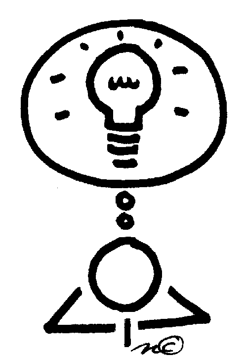 Stick figure thinking clipart