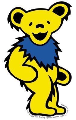 Amazon.com: Grateful Dead - Large Yellow Dancing Bear - Sticker ...