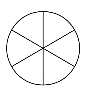 Fraction Pie Divided into Sixths | ClipArt ETC