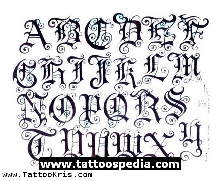 pin tattoo font generator free fancy cursive tatto letters locate ...