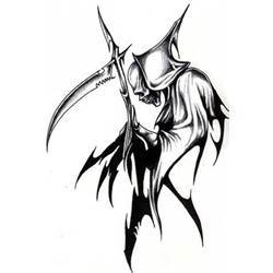Tribal Grim Reaper Tattoo Wicked Cool Image Vector Clip Art Online ...