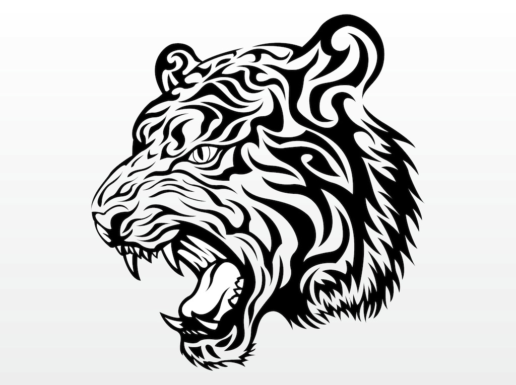 Tiger Head Vector Graphic