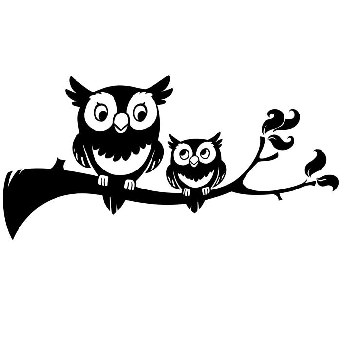 Mama Owl with Baby Wall Decal - Cozy