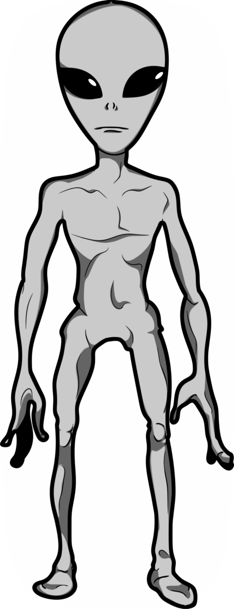 Clipart - Grey Alien Humanoid