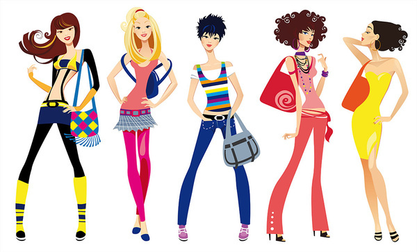 Fashion shopping girls clip art free vector download (212,482 Free ...