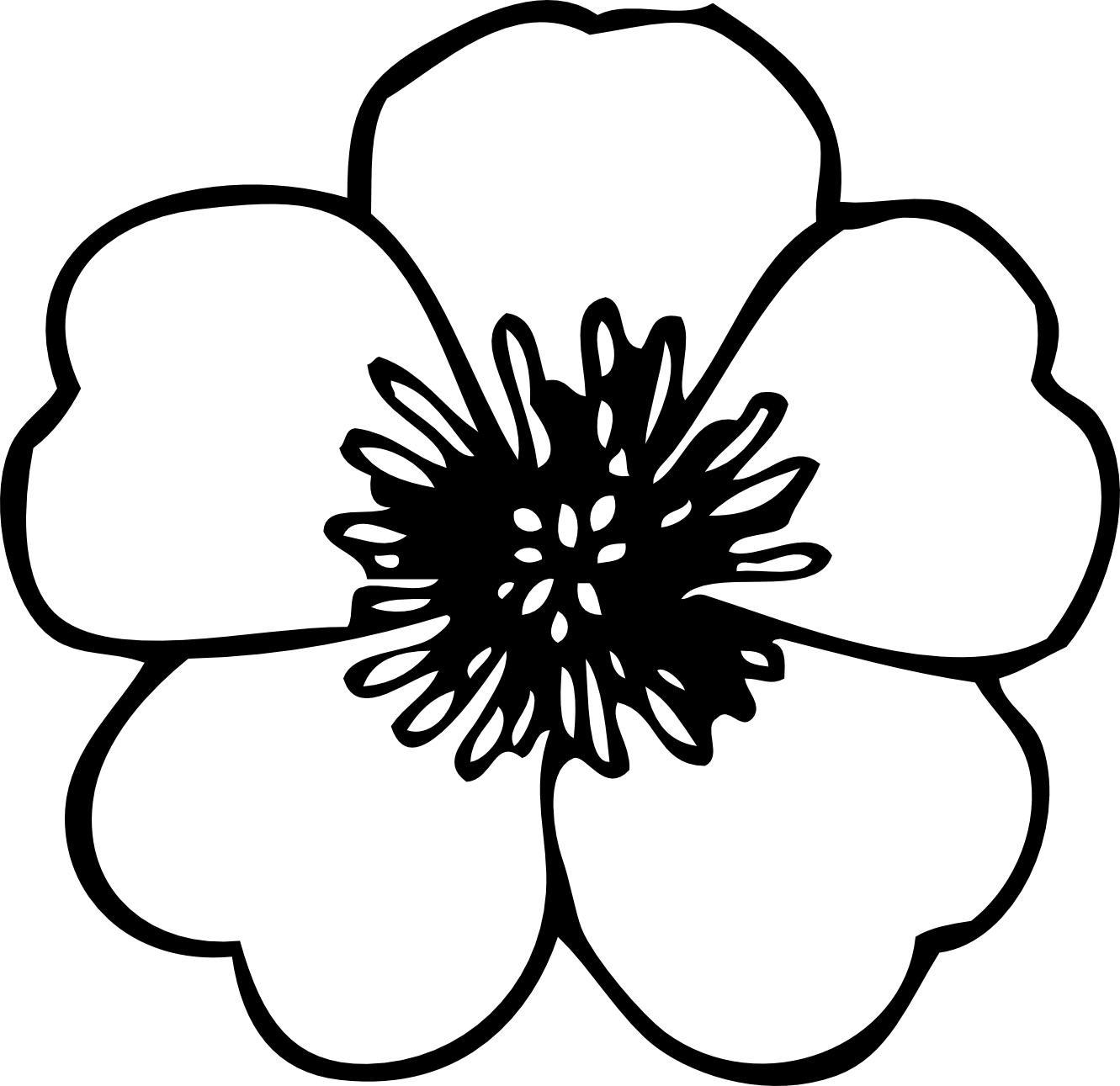 Flower Clipart Black Png