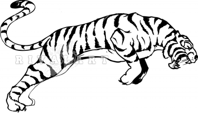Tigers clipart black and white