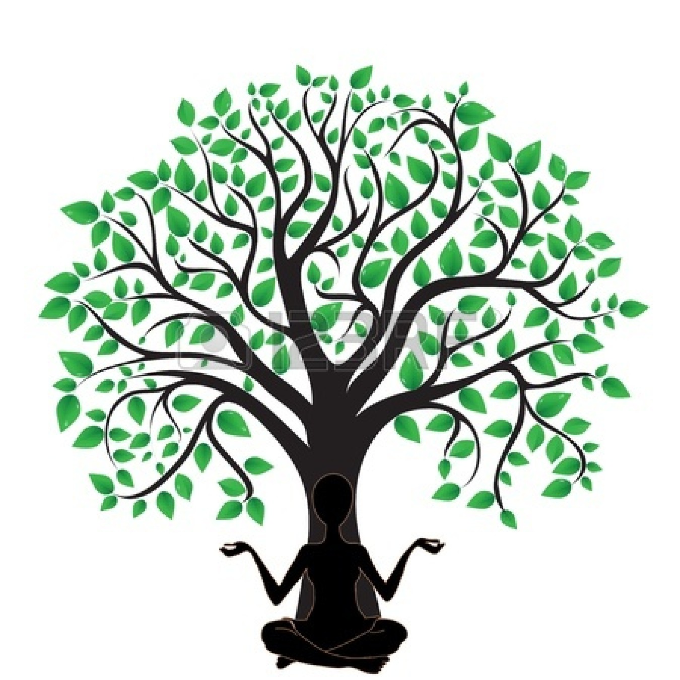 Yoga under tree clipart